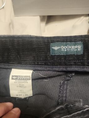 Dockers Re:Code Men’s Charcoal Corduroy Pants 34/30
